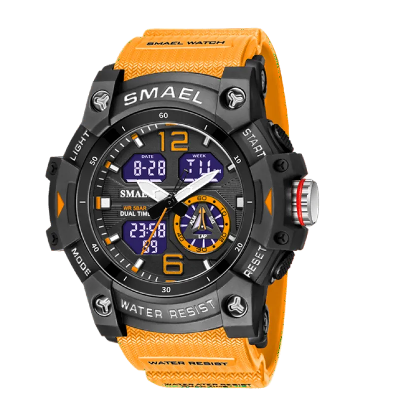 Mens Digital Watch LED Backlight Wristwatch Outdoor Sport Watch with