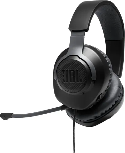JBL Quantum 100 Wired Over Ear Gaming Headphones with Mic, 40mm Dynamic