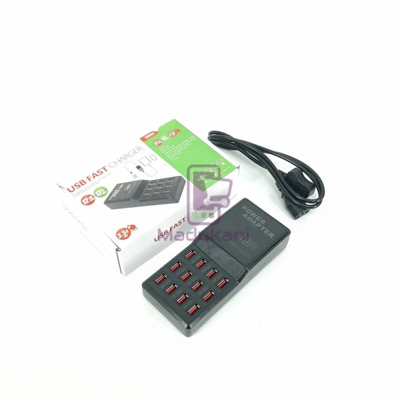 12 USB Ports Mobile Fast Charger Station Power Adapter - Madukani (Model 12)