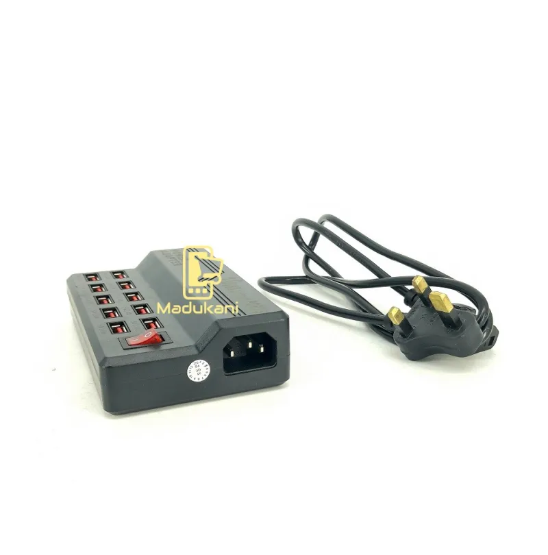 10 USB Ports Mobile Fast Charger Station Power Adapter - Madukani (Model 21)