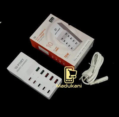 10 USB Ports Mobile Fast Charger Station Power Adapter - Madukani (Model 23)